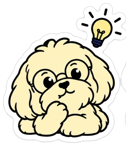 Coco pensando con una idea