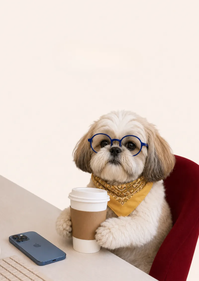 Coco, el shih tzu mascota de Melocotón Agencia
